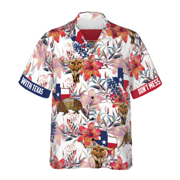 Texas Longhorn Bluebonnet And Armadillo Hawaiian Shirt