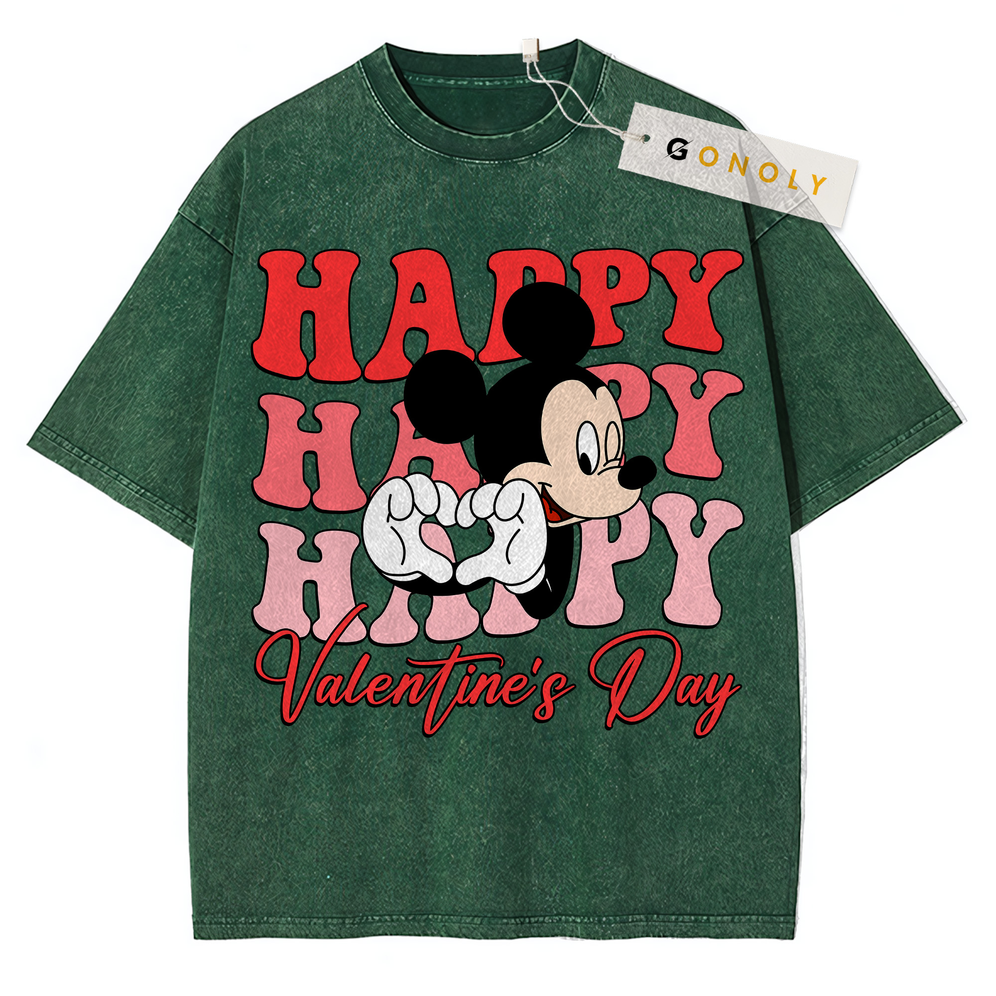 Happy Valentine’s Day Mouse Vintage Wash Shirt