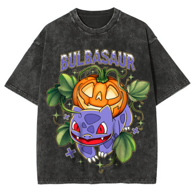 Bulbasour Halloween Pumpkin Wash Shirt