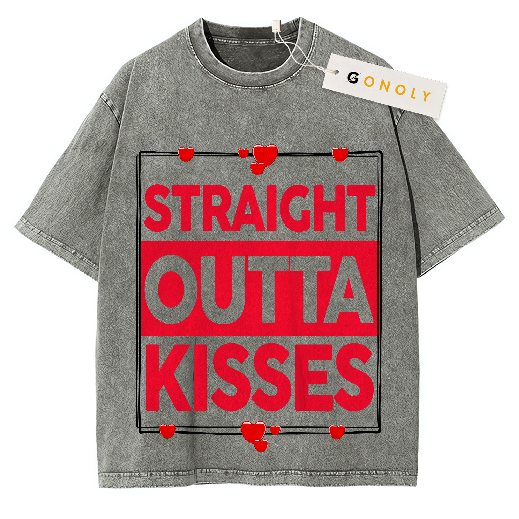 Straight Outta Kisses Funny Washed Shirt